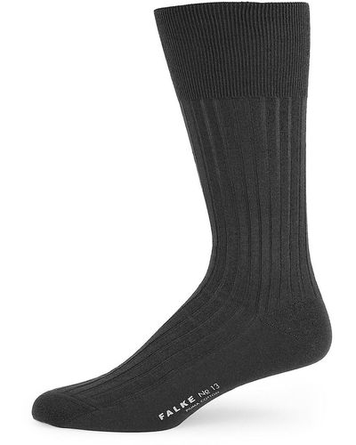 FALKE Ribbed Logo Socks - Black