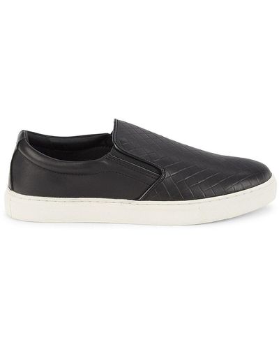 Saks Fifth Avenue Saks Fifth Avenue Jaxon Quilted Leather Slip On Sneakers - Black