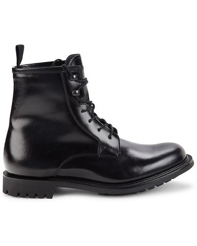 Church's Calf Hair Lined Leather Derby Boots - Black