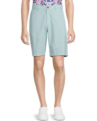 Tommy Bahama Ribbed Linen Blend Shorts - Blue