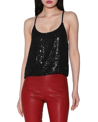 Walter Baker Amber Relaxed Fit Sequin Top - Red