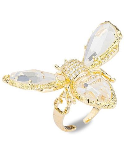 Eye Candy LA Luxe Goldtone & Crystal Bee Ring/size 7 - White