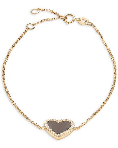 Effy 14K, Diamond & Heart Bracelet - Metallic