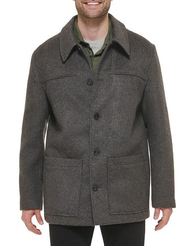 Cole Haan Wool Blend Coat - Gray