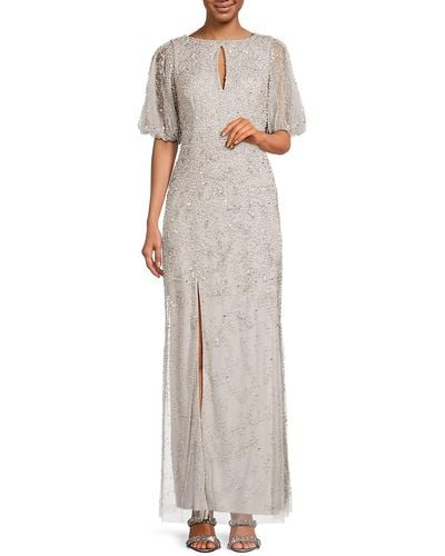 Adrianna Papell Beaded Gown - White