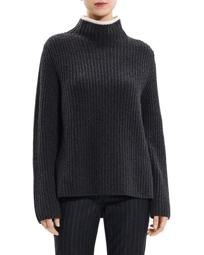 Theory Karenia Ribbed Wool & Cashmere Jumper - Blue