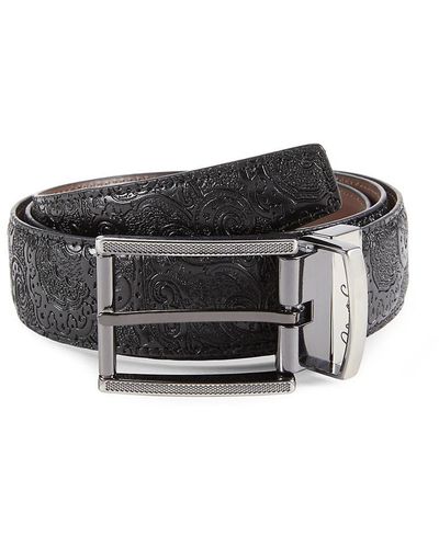 Robert Graham Astrid Reversible Leather Belt - Black
