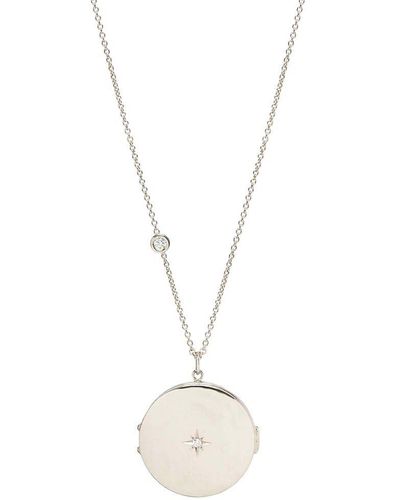 Zoe Chicco Lockets, Padlocks & Dog Tags 14k White Gold & 0.13 Tcw Diamond Pendant Necklace