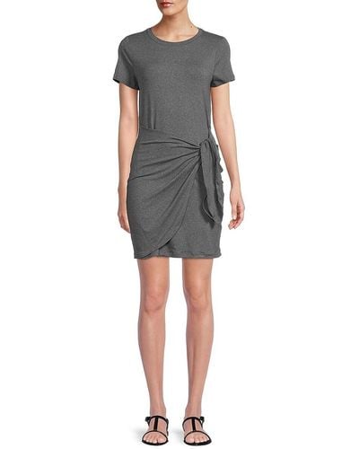 Socialite Wrap T-shirt Dress - Gray