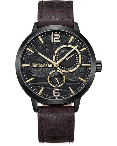 Timberland Dress Sport 44mm Stainless Steel & Leather Strap Watch - Black