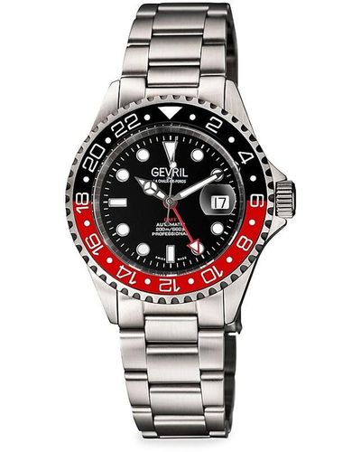Gevril Wall Street 43mm Stainless Steel Bracelet Watch - White