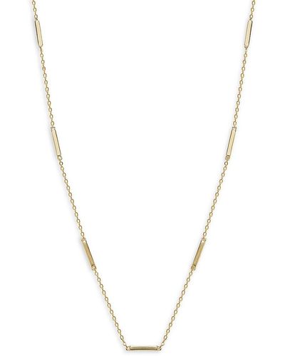 Shashi 14k Goldplated Sterling Silver Bar Pendant Chain Necklace - Metallic
