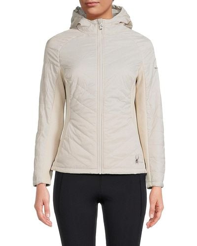 Spyder Hooded Quilted Jacket - White