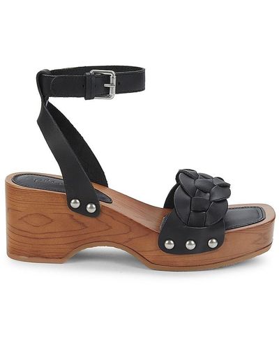 Splendid Brisa Leather Platform-heel Sandals - Black