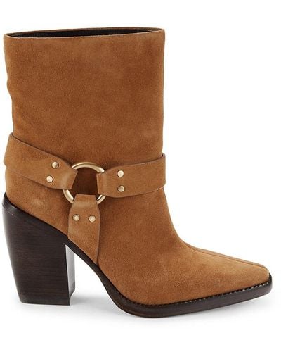 Rag & Bone Rio Block Heel Suede Ankle Boots - Brown