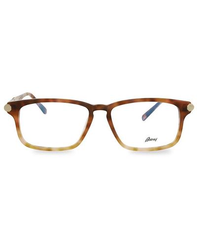 Brioni 55mm Rectangle Eyeglasses - Brown