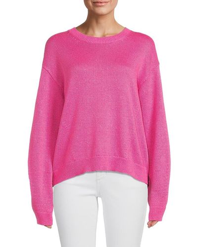 Velvet Hallie Dropped Shoulder Sweater - Pink
