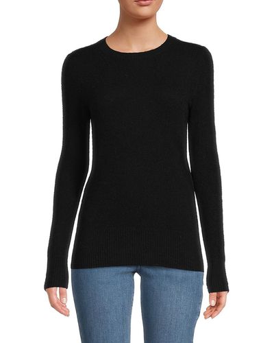 Saks Fifth Avenue Saks Fifth Avenue Crewneck 100% Cashmere Sweater - Black