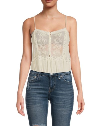 Free People Squareneck Lace Bodysuit - Blue