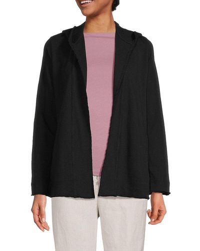 James Perse French Terry Open Front Cardigan - Black