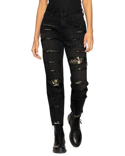 Blue Revival Piper Tearing It Up Distressed Jeans - Black