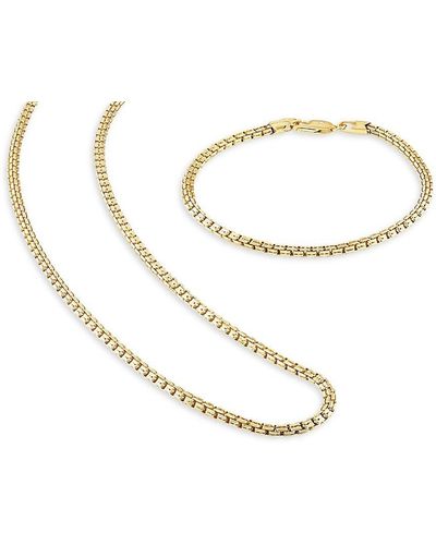 Esquire 2-Piece 14K Goldplated Sterling Bracelet & Necklace Set - White