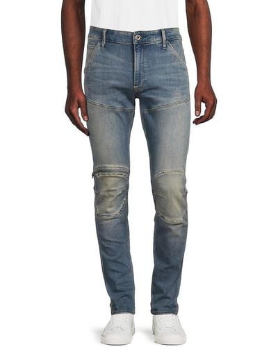 G-Star RAW Mid Rise Faded Skinny Jeans - Blue