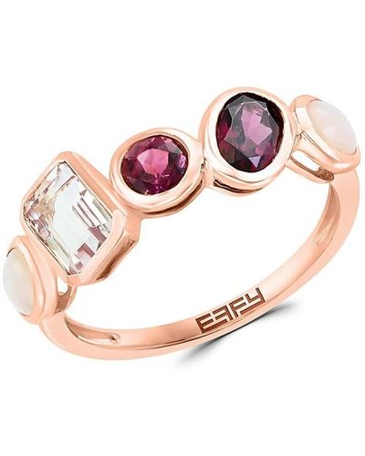 Effy 14k Rose Gold & Bezel Multi Stone Ring - Pink