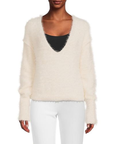 Free People Serendipity Faux Fur Jumper - White