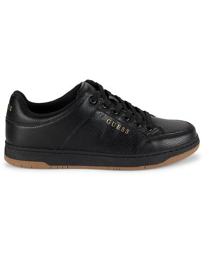 Guess M-Tempo Logo Textured Sneakers - Black