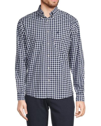 Brooks Brothers Gingham Button Down Collar Shirt - Blue