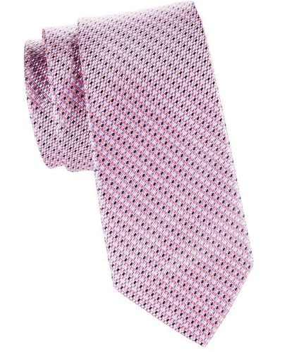 Saks Fifth Avenue Pattern Silk Tie - Pink