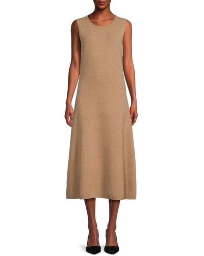 Akris Punto Wool & Cashmere Blend Midi Dress - Natural