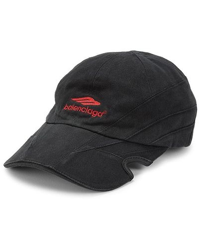 Balenciaga Notched Logo Baseball Cap - Black