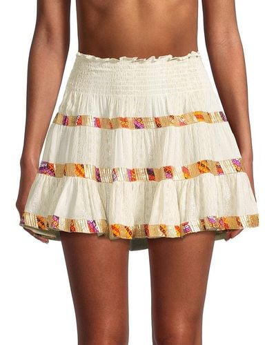Ramy Brook Khloe Pattern Embellished Mini Skirt - White