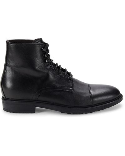 Bruno Magli Rufino Leather Ankle Boots - Black