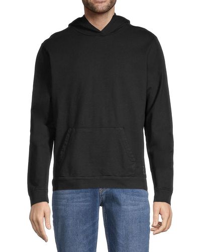 Onia Garment Dyed Terry Pullover Hoodie - Black