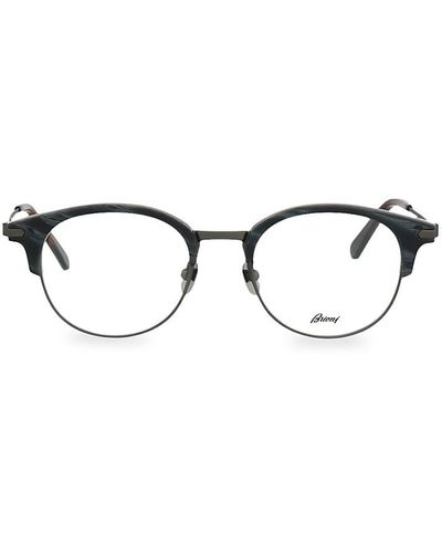 Brioni 50mm Round Clubmaster Eyeglasses - Grey