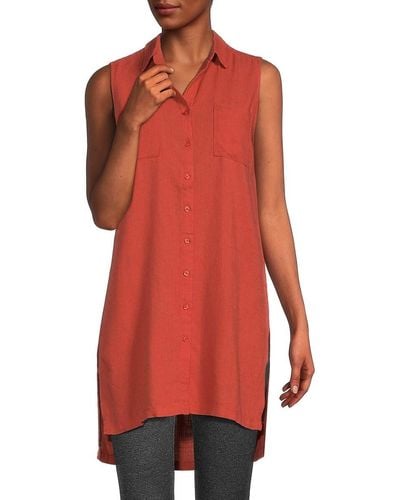 Philosophy By Republic Linen Blend Tunic - Red