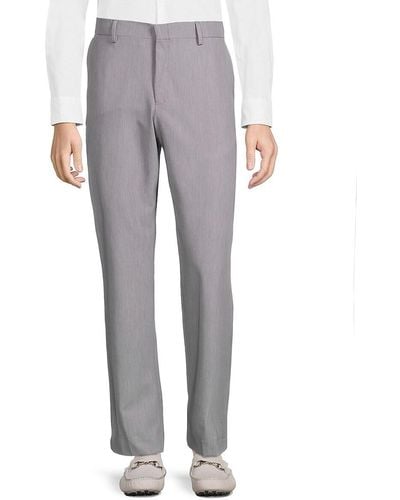 Saks Fifth Avenue Solid Dress Pants - Gray