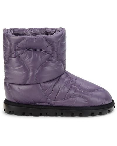 Miu Miu Nylon Padded Boots - Purple