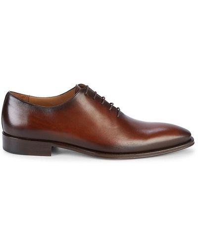 Mezlan One-Piece Leather Oxfords - Brown