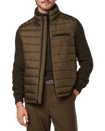 Andrew Marc Gershwin Faux Down Puffer Vest - Brown