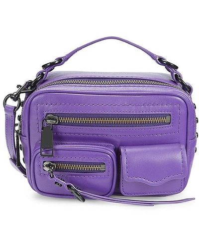 Rebecca Minkoff Mini Jett Leather Crossbody Bag - Purple