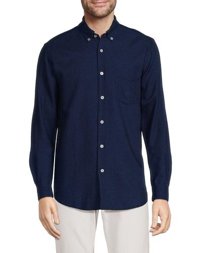 Closed Solid Button Down Shirt - Blue