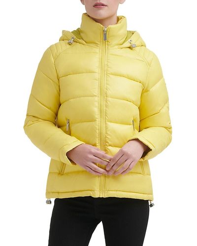 Guess Hooded Puffer Jacket - Yellow