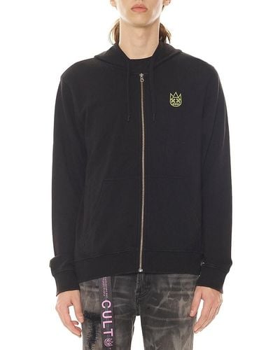 Cult Of Individuality Graphic Zip Up Hoodie - Black