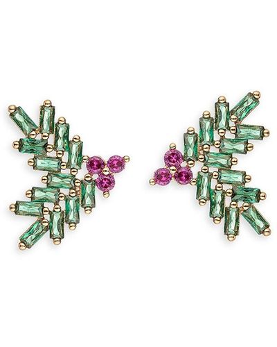 Eye Candy LA The Luxe Collection Green Reef Cubic Zirconia Stud Earrings