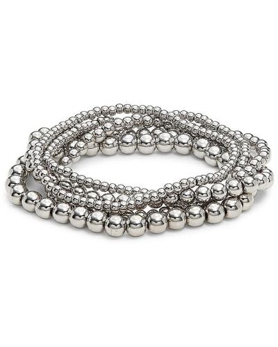 Shashi 4-piece Fortknox Silver Plated Bracelet - Metallic