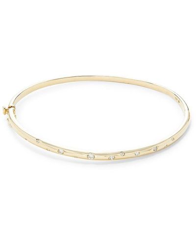 Saks Fifth Avenue 14k Yellow Gold & 0.25 Tcw Diamond Bangle Bracelet - White